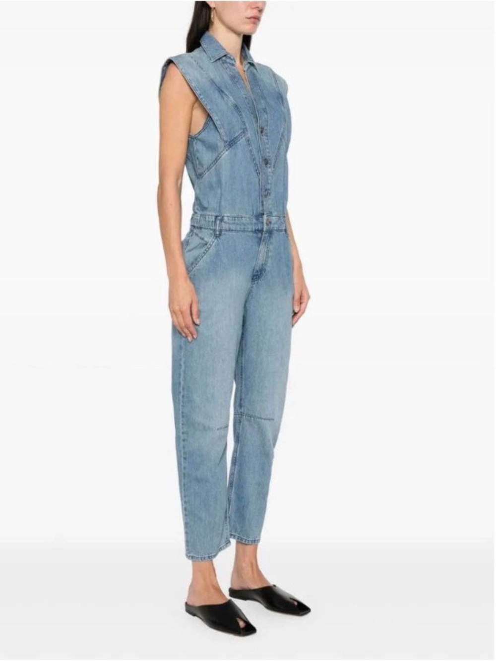 BA&SH FIGO JUMPSUIT DENIM - Picture 2 of 16